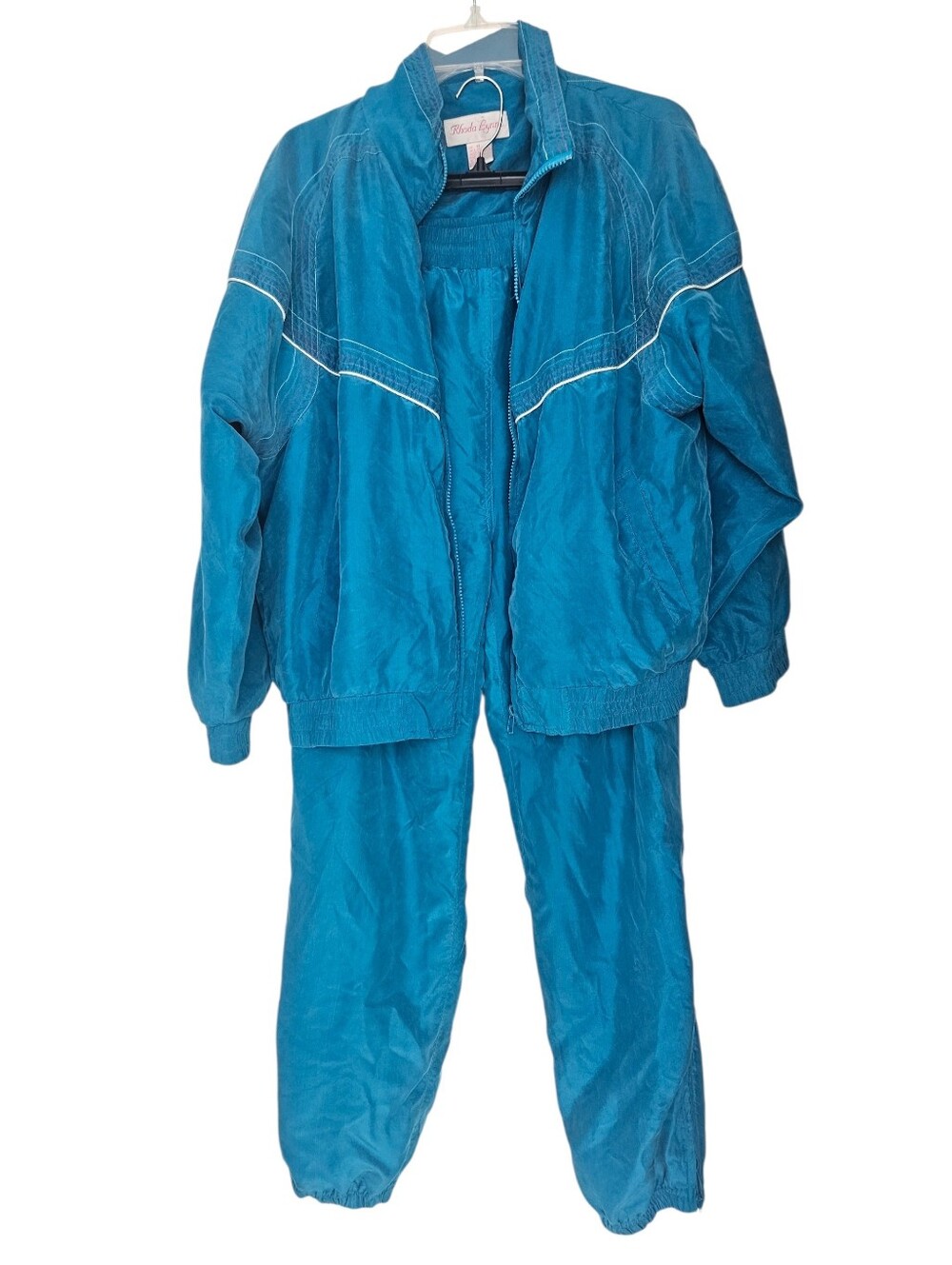 Vintage Rhoda Lynne 2-Piece 100% Silk Track Suit Women M